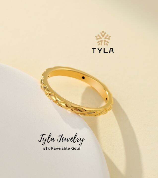 Tyla 18K Gold Ring Gold Fine Chain Design Elegant Ring Chain Style For