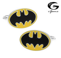 IGame Bat Cufflinks สีเหลืองแปลกฮีโร่ออกแบบทองเหลือง Cuff Links จัดส่งฟรี-Yrrey