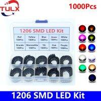 1000pcs/Box SMD LED Kit 1206 Red/Yellow/Blue/Green/White/Orande/YG/Pink/Purpie/Warmwhlte led diode set  SMD LED Lamp Beads Kit Electrical Circuitry Pa