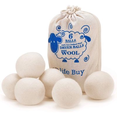 ●❆ 【RB】6PCS Wool Dryer Balls - Natural Fabric Softener Reusable Reduces Clothing Wrinkles and Saves Drying Time. The Large Dryer Ball Is A Better Alternative To Plastic Balls and Li