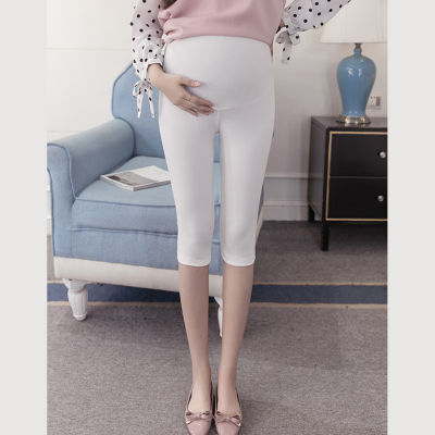 กางเกงคุณแม่อุ้มท้อง กางเกงสตรีมีครรภ์ ขา 3 ส่วน ปรับเอวได้ (ฟรีไซส์) กางเกงเลกกิ้ง