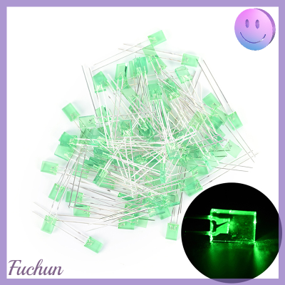 Fuchun ไดโอดเปล่งแสง LED สี่เหลี่ยม100ชิ้น,สีเหลือง/แดง/น้ำเงิน/เขียวหลอดไฟ