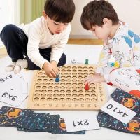 Montessori คูณบวกเกมกระดานเด็กเรียนรู้ของเล่นเพื่อการศึกษาคณิตศาสตร์นับคณะกรรมการเกมคิดแบบโต้ตอบของเล่น