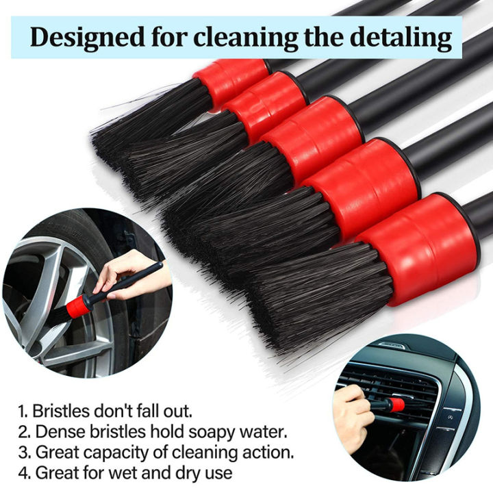 5pcs Car Wash Car Detailing Brush Auto Cleaning Car Cleaning Tools