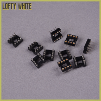 Lofty อะแดปเตอร์8pin แบบจุ่มซ็อกเก็ต IC 2.54มม. รูกลมสีขาว10ชิ้น