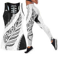 3D Aotearoa Maori นิวซีแลนด์ Combo ชุดพิมพ์แขนกุด Tank Top และ Leggings สุภาพสตรีแม่มดพิมพ์ Plus ขนาดเสื้อเสื้อกั๊ก XS-8XL...