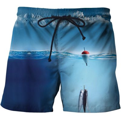 Summer Outdoor Fishing Mens Shorts 2023 Hot 3D Print Animal Cool Fish Pattern Pants Swimming Sports Quick Dry Casual Men Shorts