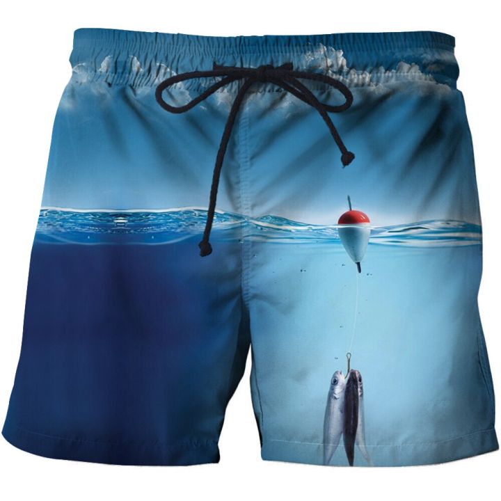 summer-outdoor-fishing-mens-shorts-2023-hot-3d-print-animal-cool-fish-pattern-pants-swimming-sports-quick-dry-casual-men-shorts