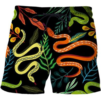 Cute Serpent 3D Print Shorts Men Women Kid Y2k Boho Style Casual Short Pants Summer Oversize Cool Mens Swim Sport Beach Shorts
