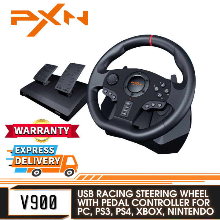 GSE PXN V900 PC Racing Wheel, Universal USB Car Sim 270/900 Degree Race ...