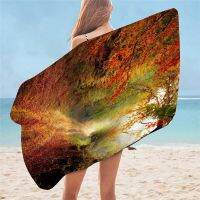 【cw】 A Road autumn Beach drying Seaside Cushion Fleece bathroom set hand towel