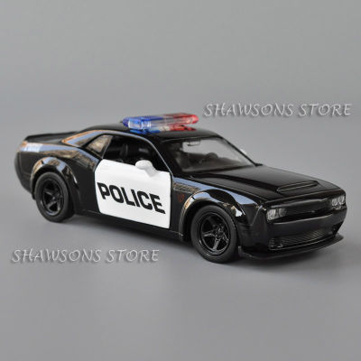 1:36 Scale Diecast Model Dodge Challenger SRT Demon Police Patrol Wagon Pull Back Toy Car