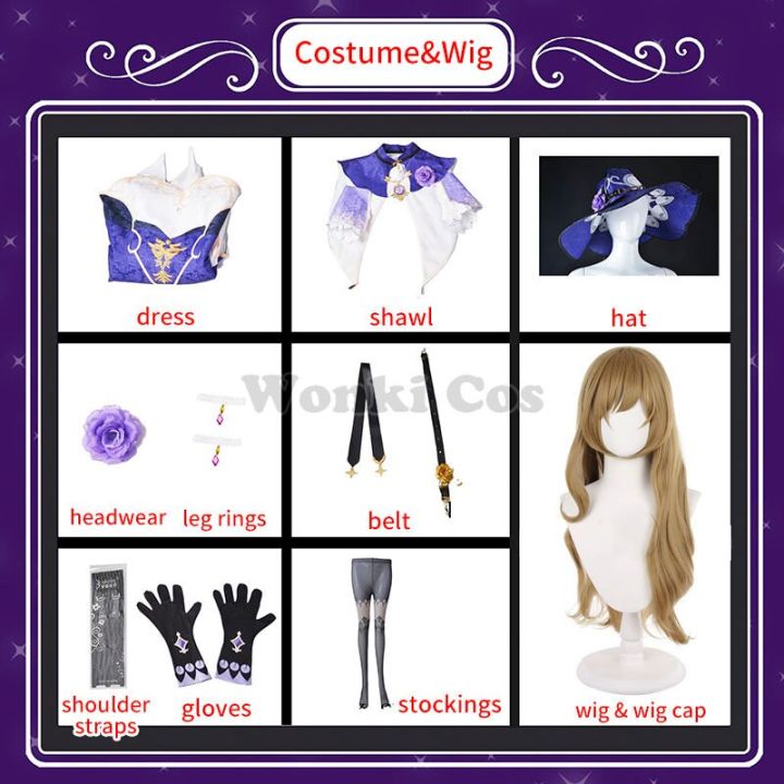 genshin-lisa-cosplay-costume-dress-lisa-wig-party-genshin-impact-costumes-with-lisa-hat-stockings-full-set