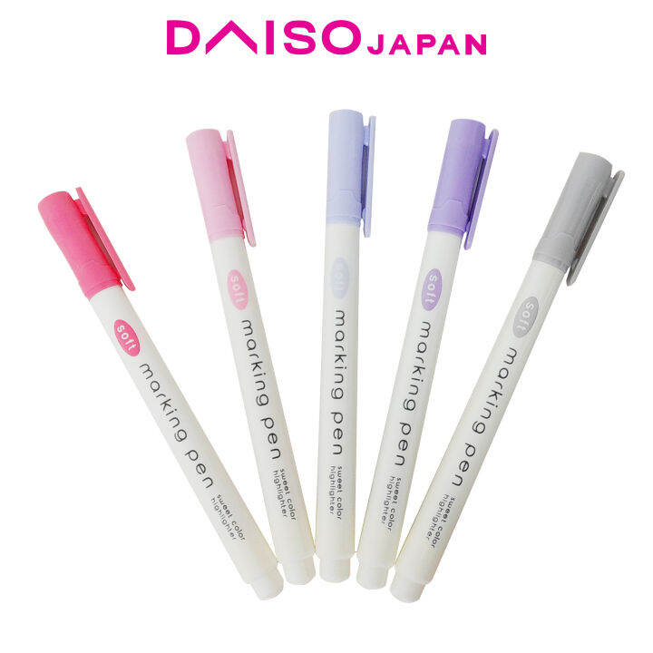 Daiso Pastel Colored Highlighter Pens (5 pieces) Lazada PH