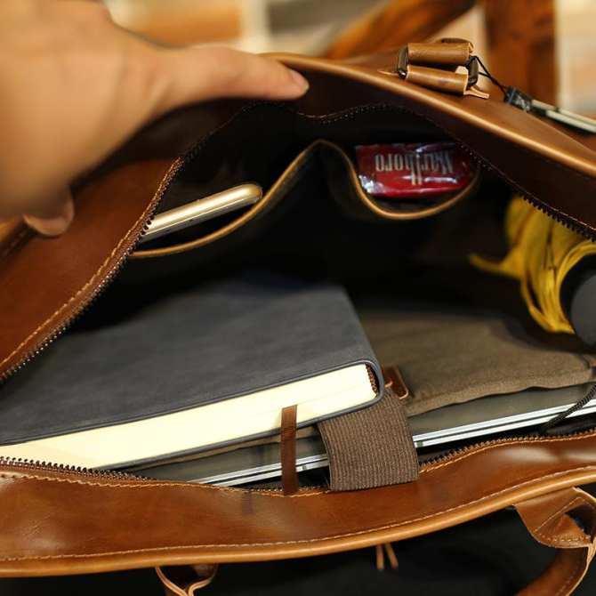 กระเป๋าสตางค์หนังวัวแท้ผู้ชายกระเป๋าเอกสารกระเป๋าหิ้วลำลองสำหรับกระเป๋ากระเป๋าสะพายบ่า