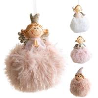Christmas Tree Plush Dolls Angel Pendant Plush Tree Ornaments Christmas Tree Decorations Plush Ornaments Holiday Supplies for Party Wall candid