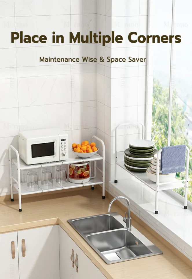 SIV Under Sink Organizer Rack Adjustable Kitchen 2 tier Shelf Rack Org