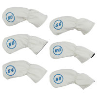 6 Pcs Golf Wedge Cover หนังกันน้ำ PU 50 52 54 56 58 60องศา Golf Sand Wedge Headcover