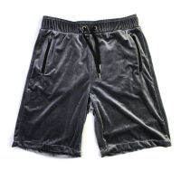 Farm4Far Men velvet Velour Hip Hop High Street Gym Sport Shorts