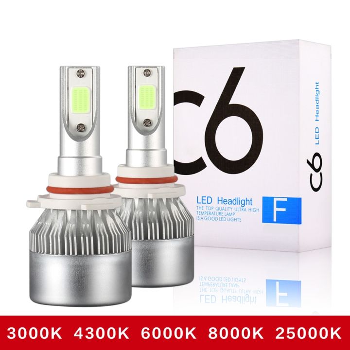 2x-h7-led-h11-h4-hi-lo-h1-h3-h8-hb1-hb3-hb4-hb5-ps24w-hir2-h13-h16-h27-9005-car-headlight-bulbs-3000k-4300k-6000k-8000k-cob-c6