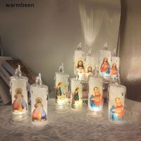 (warmbeen) Jesus Virgin Christ Candle Lamp Romantic Tea Light Electronic Flameless LED Deco Hot Sale