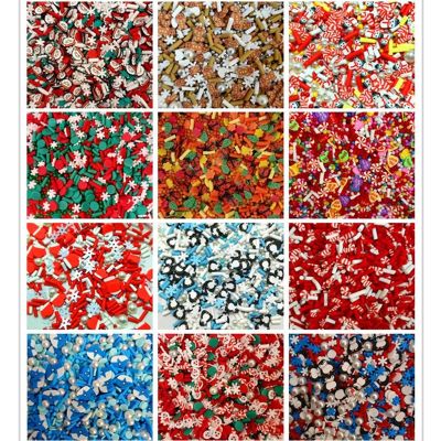 10g 3D Christmas Design Nail Art Charms Multi Shapes Cartoon Parts Mix Bulk Resin Slice Nail Decorations Kawaii Nail Accessories