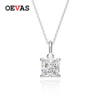 OEVAS 100 925 Sterling Silver 6*6mm High Carbon Diamond Pendant Necklace Sparkling Wedding Party Fine Jewelry Gifts Wholesale