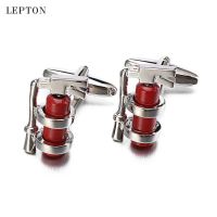 Mens Jewelry Red Fire Extinguisher Cufflinks for Mens High quality Lepton Brand French Shirt Cuff Novelty Enamel Cuff links