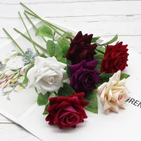 【CC】 5 Pcs Artificial Flowers for Wedding Bridal Decoration Accessories Scrapbook Diy Wreath Gifts A Cap