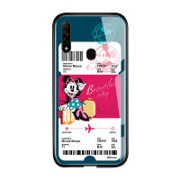 UCUC เคสโทรศัพท์เคสสำหรับ OPPO A31 2020กรณีสำหรับหญิงสาวการ์ตูนสร้างสรรค์เที่ยวบินตั๋ว Minnie Mouse โดนัลด์เดซี่เป็ด Glossy กระจกเทมเปอร์ฝาหลังปลอก