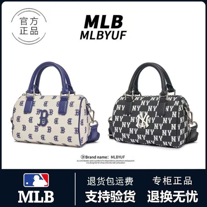 mlb-official-ny-korea-ml-boston-handbag-men-and-women-retro-ny-pillow-bag-embroidery-street-fashion-net-red-trendy-messenger-bag