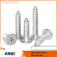 ☼△  10/50pcs CM M2.6 M3 M3.5 M4 M5 M6 A2 304 Stainless Steel Cross Phillips Super Ultra Thin Flat Wafer Head Self-tapping Wood Screw