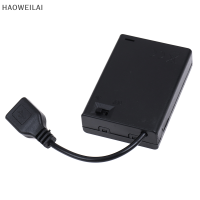 [HAOWEILAI] 3 * AA กล่องแบตเตอรี่ที่มีพอร์ต USB สำหรับการสร้างบล็อกชุดไฟ LED ที่มีสวิทช์