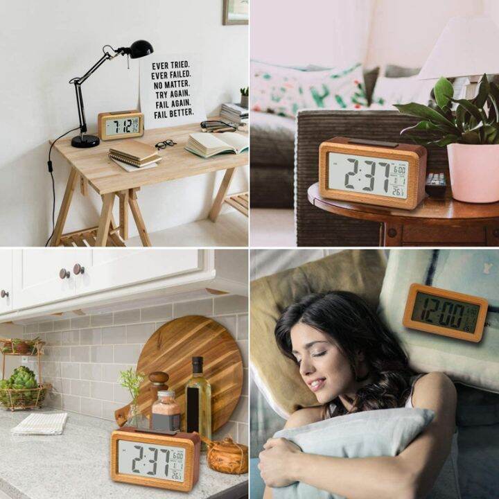 wooden-large-led-digital-alarm-clock-smart-sensor-night-light-with-snooze-date-temperature-12-24hr-switchable