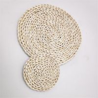 Natural Round Straw Hand Woven Non-Slip Kitchen Placemat Coaster Insulation Pad Dish Coffee Cup Table Mat Home Decor 51021