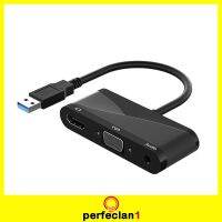 USB 3.0 to HDMI VGA Adapter with Audio Output 1080P for Laptop PC