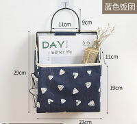 Wall Hanging Storage Bag Cotton Linen Cloth Sundries Magazine Books Door Chairs Sofa Side Neatening Basket Dormitory Bathroom