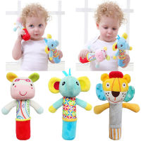 New Rattle Stick Holding Baby Toy Cute Animal Toys Cartoon Hand Catches Baby Rattle Toy Plush Doll Animal Toy Baby Education