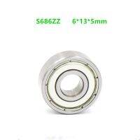 50pcs/lot S686ZZ S686 ZZ ABEC-5 6x13x5 mm Stainless Steel bearing deep groove ball bearings Miniature Mini bearing 6*13*5