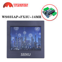 FX3U + HMI PLC Dukungan WS-035AP Layar Sentuh dengan รีเลย์ FX3U-14MR คอนโทรลเลอร์ขาคุณภาพสูง