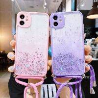 Flash ไล่ระดับสีแบบเคลือบอิเล็คโทรเพลทเคสโทรศัพท์โปร่งใส IPhone 14 13 12 Pro Max 11ปลอกอ่อนพร้อมสายคล้องป้องกัน