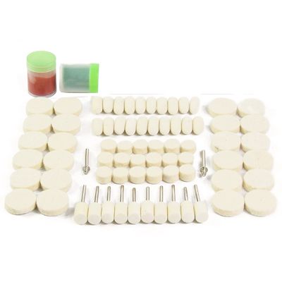 76Pcs Wool Polishing Accessories Electric Grinding Mill Kit Wool Grinding Paste Suits for Dremel Tool