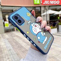 JIUMOO เคสสำหรับ VIVO Y15s Y15a Y01ลายการ์ตูนซุกซนรูปโดราเอมอนบางดีไซน์ใหม่ด้านข้างมีน้ำค้างแข็งโปร่งใสกันกระแทกเคสมือถือแข็งปลอกซิลิโคนคลุมทั้งหมดเคสนิ่มสำหรับป้องกันกล้อง