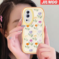 เคส JIUMOO สำหรับ VIVO Y72 5G Y52 5G Y75s 5G ลายดอกไม้แฟชั่นเคสเคสซิลิโคนกันกระแทกโทรศัพท์สีสันสดใสเคสใสป้องกันเลนส์กล้องเคสโปร่งใส