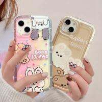 -Hellocase- เคสสกรีนลายกระต่ายขนฟู นิ่ม น่ารัก กันกระแทก สำหรับ11/12/13/14 Plus Pro Max 8/7 Plus X/XS Max ทุกรุ่น พร้อมส่ง #5028