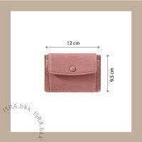 ISRA - Puff mini wallet (Rosewood) กระเป๋าสตางค์ใบสั้น มีช่องใส่บัตร พกง่าย สีน่ารัก