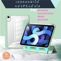 เคสสำหรับไอแพด "รุ่นถอดฝาได้ หลังPCใส แข็งกันงอ" For iPad Air 4-5 / Pro11 /Gen9 /mini6 ??พร้อมส่ง??