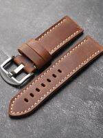 Short brown half-fold genuine leather watch strap 20MM 22MM 24MM suitable for thin wrists first-layer cowhide watch chain 【JYUE】