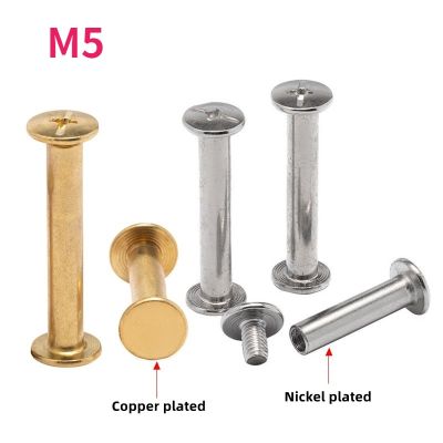 M5 Nickel Plated/Copper Plated Flat Head Rivets Butt Screw Recipes Albums Photo Picture Book Nail