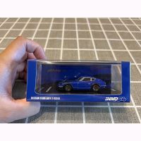 INNO Diecast Alloy 1:64 NISSAN FAIRLADY Z (S30) Blue Car Model with Carbon Fiber Car Cover Limit Collection Static Display Gift